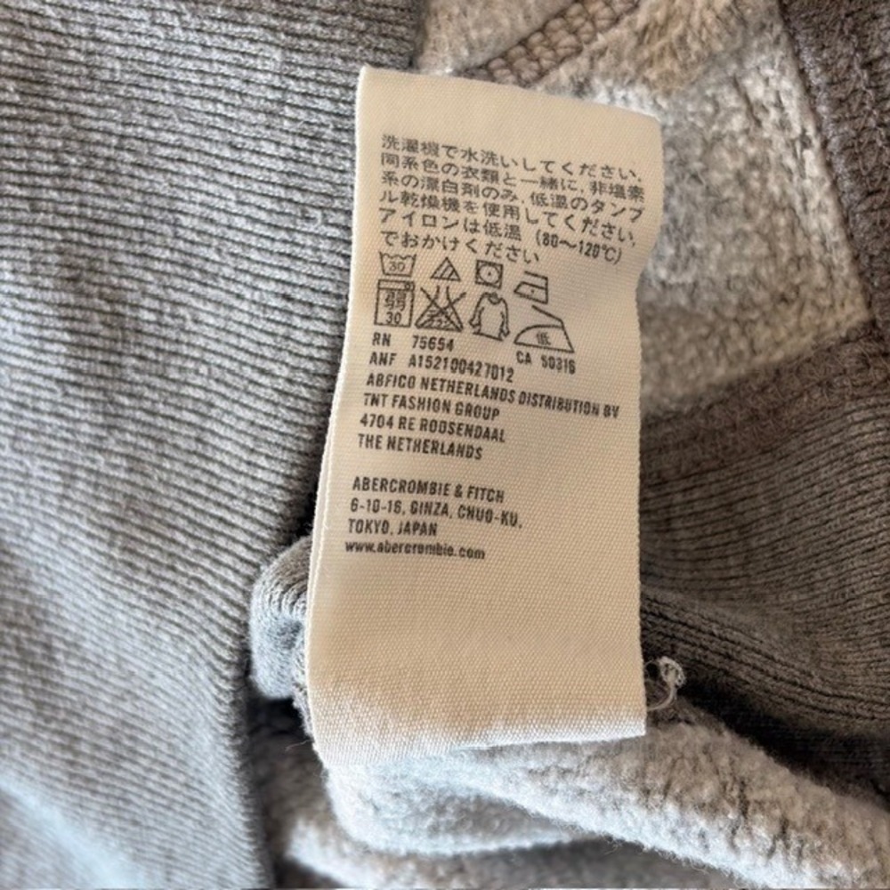 Velvet Script Vintage Womens Abercrombie & Fitch Waffle-Lined Hoodie Gray Y2K M - Picture 8 of 8